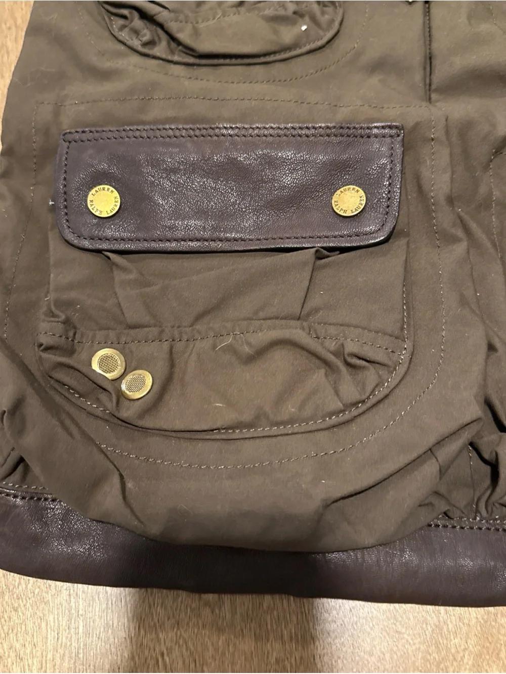 POLO Ralph Lauren Canvas & Leather Messenger Bag Olive 1967 Rare Field Bag Vint